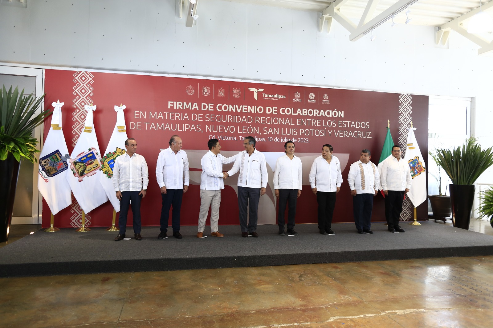 Firman convenio en materia de seguridad Gobiernos de Tamaulipas, San Luis Potosí, Veracruz y Nuevo León